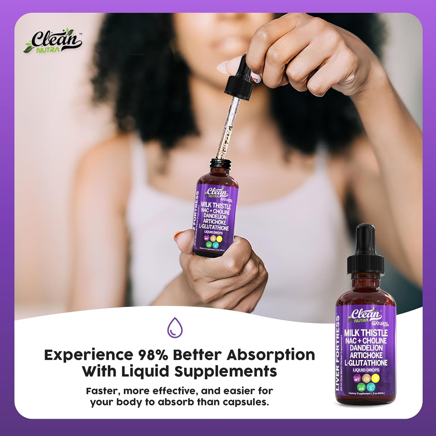 Milk Thistle NAC Liver Cleanse Detox & Repair Supplement Liver Support Liquid Drops with Dandelion Extract, Artichoke, Chanca Piedra, Choline, L-Glutathione, Burdock, Schisandra