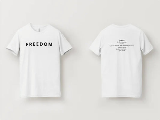 In Memory of Charie Kirk with Bold Statement Shirt