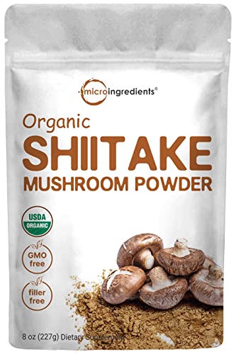 Micro Ingredients Sustainably US Grown, Organic Reishi Mushroom Powder, 8 Ounce, Pure Reishi Supplement 100:1 Extract (Reishi Mushroom)