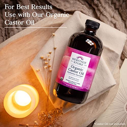 Heritage Store Wool Flannel for Castor Oil Pack, Reusable & Highly Absorbent, Creates a Soothing Heat Compress for Abdomen, Joints & Other Areas, Cruelty Free, 12 x 27 in