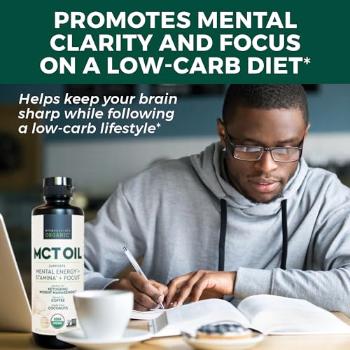 Viva Naturals Organic MCT Oil for Keto Coffee (16 fl oz) - Best MCT Oil Supplement to Support Energy and Mental Clarity, USDA Organic, Non-GMO and Paleo Certified & Keto Friendly