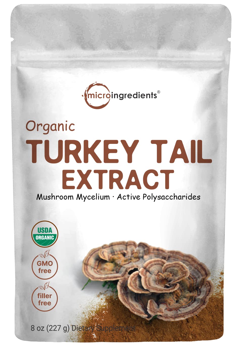 Organic Turkey Tail Mushroom Powder (50:1 Extract), 8 Ounce | Sustainably US Grown, Freeze Dried with Active Polysaccharides, Supports Immune Response & Cellular Level, Pet Friendly